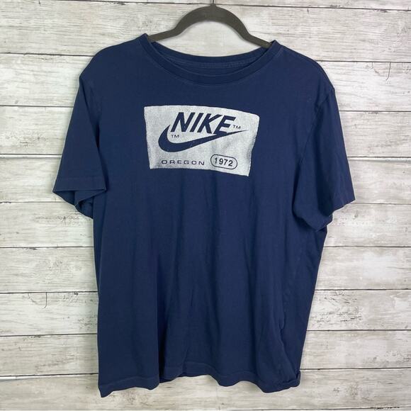 Nike Circa Navy Crew Neck Tee Shirt Size Large - Picture 3 of 5